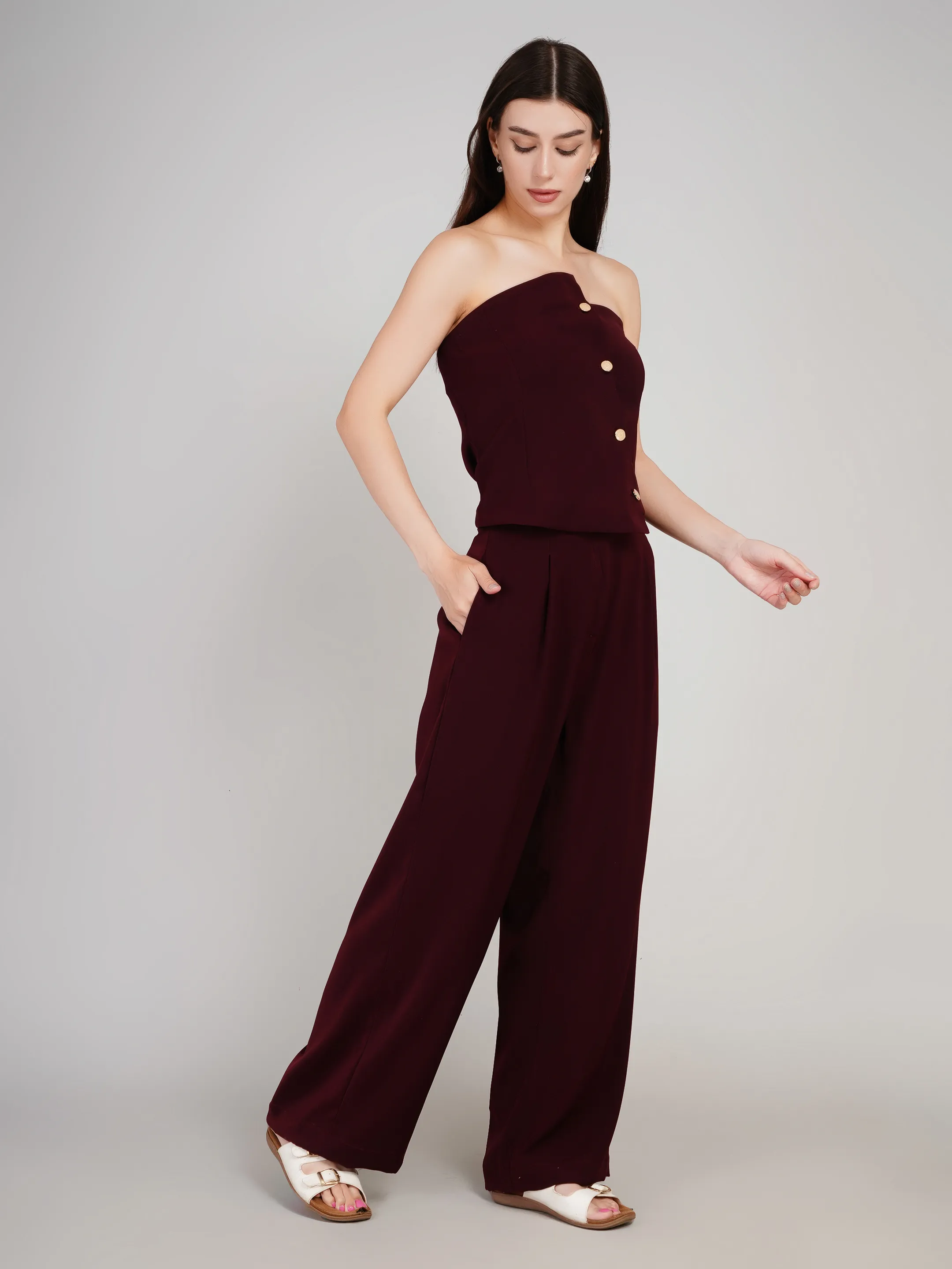 OFF SHOULDER TOP WITH PANTS A STYLISH FORMAL LOOK 