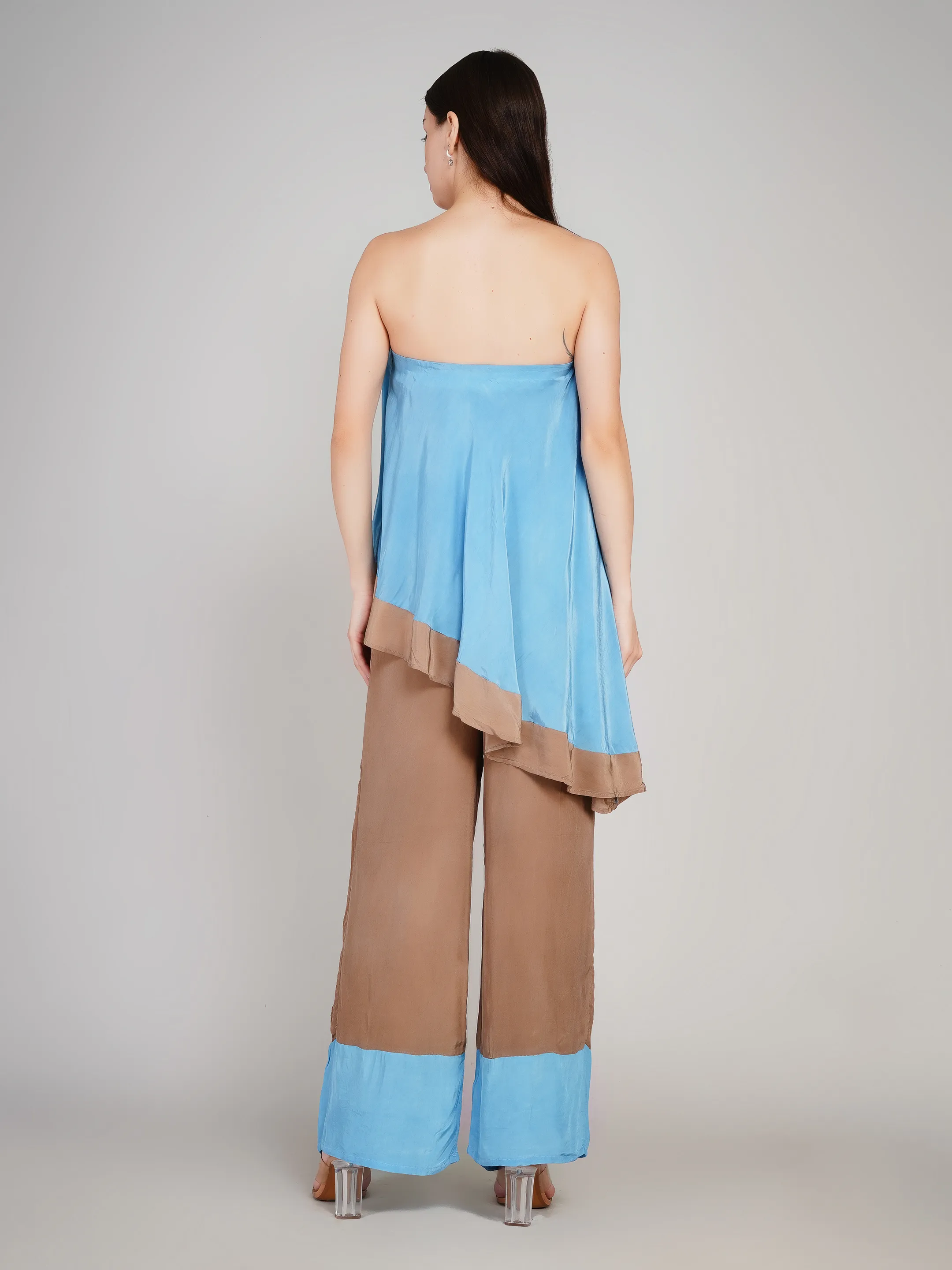CRAPE  SUPER STYLISH OFF SHOULDER TOP WITH PLAZO