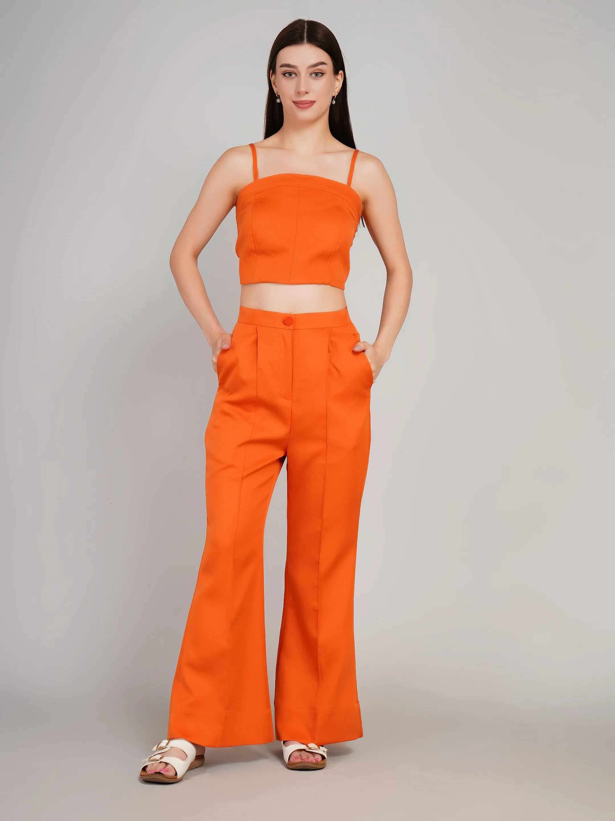 BANANA  CRAPE STYLISH CORD SET