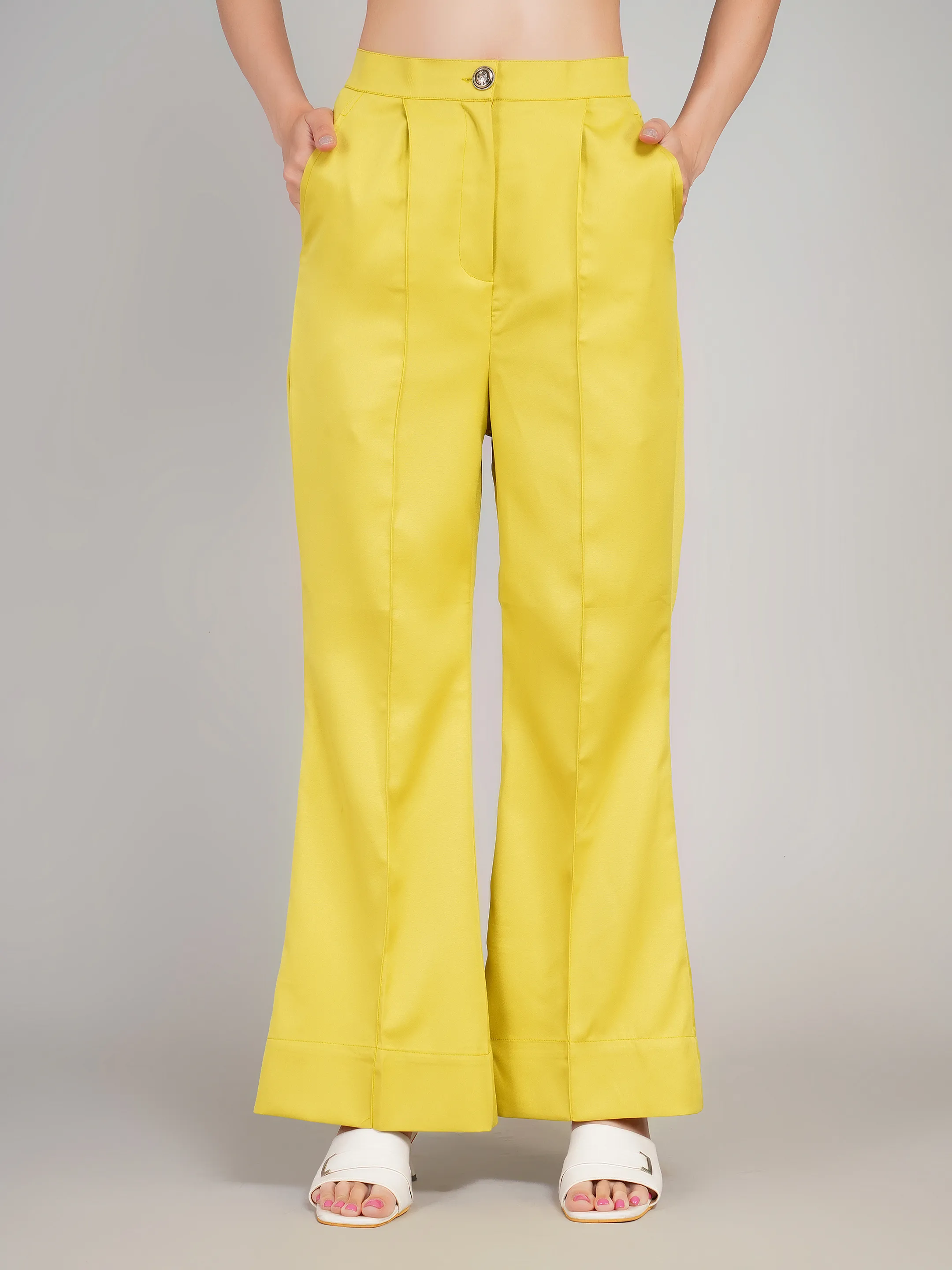Women Mustard Yellow Cape Sleeve Blazer & Pants Set