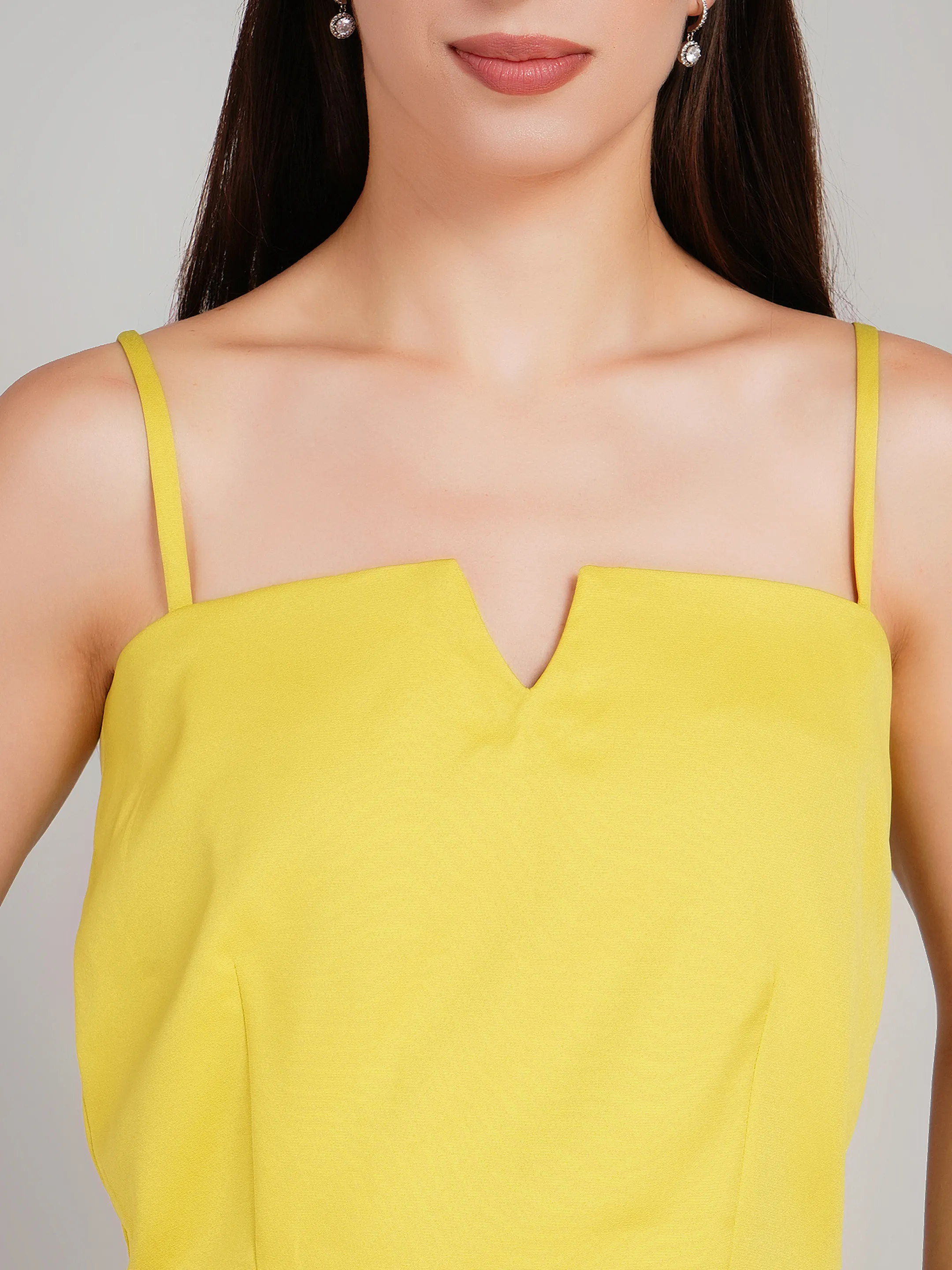 Women Mustard Yellow Cape Sleeve Blazer & Pants Set