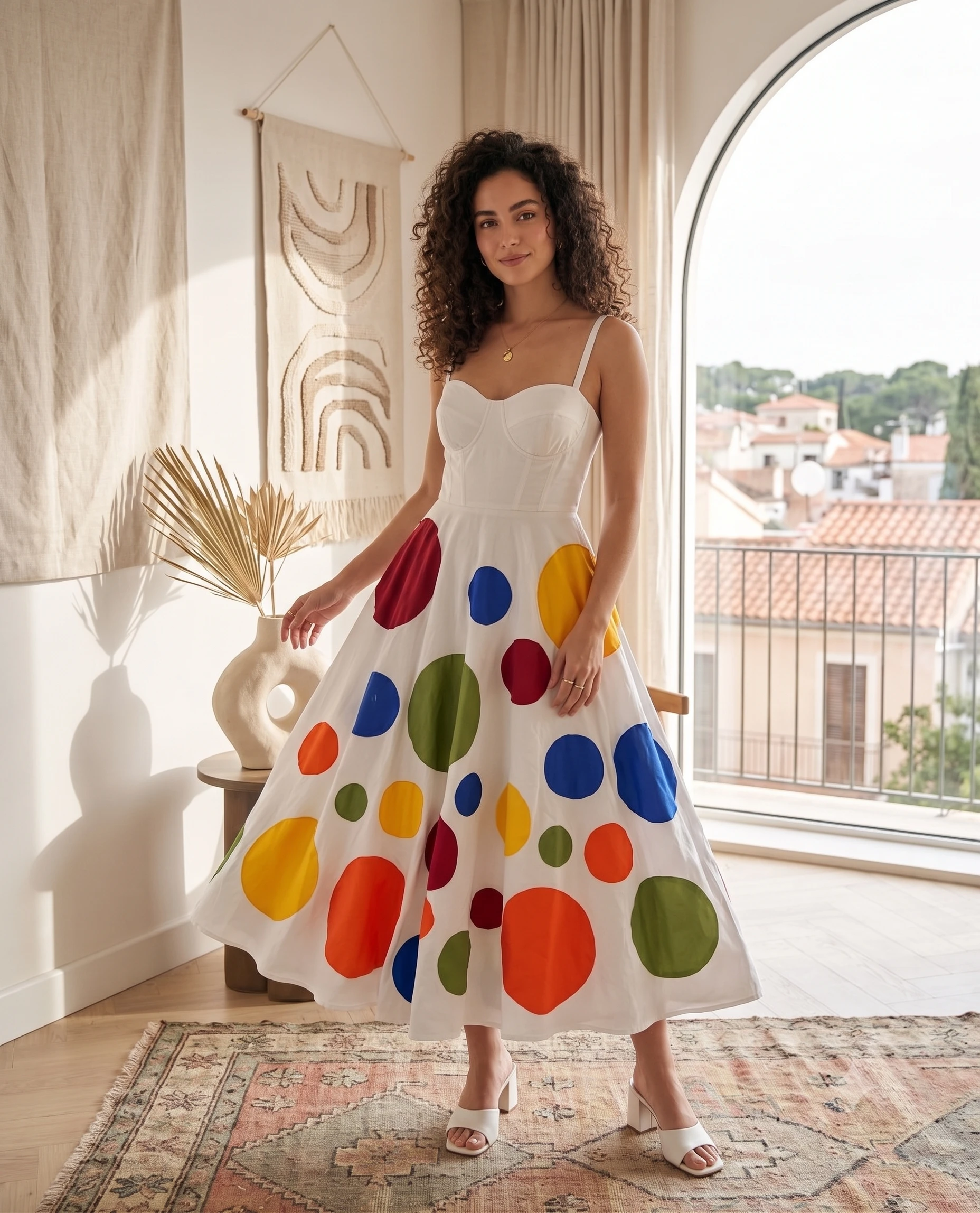 Polka White One Piece Dress